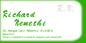 richard nemethi business card
