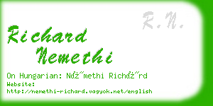 richard nemethi business card